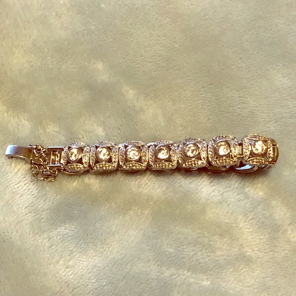 Cubic zirconia shabby chic bracelet.